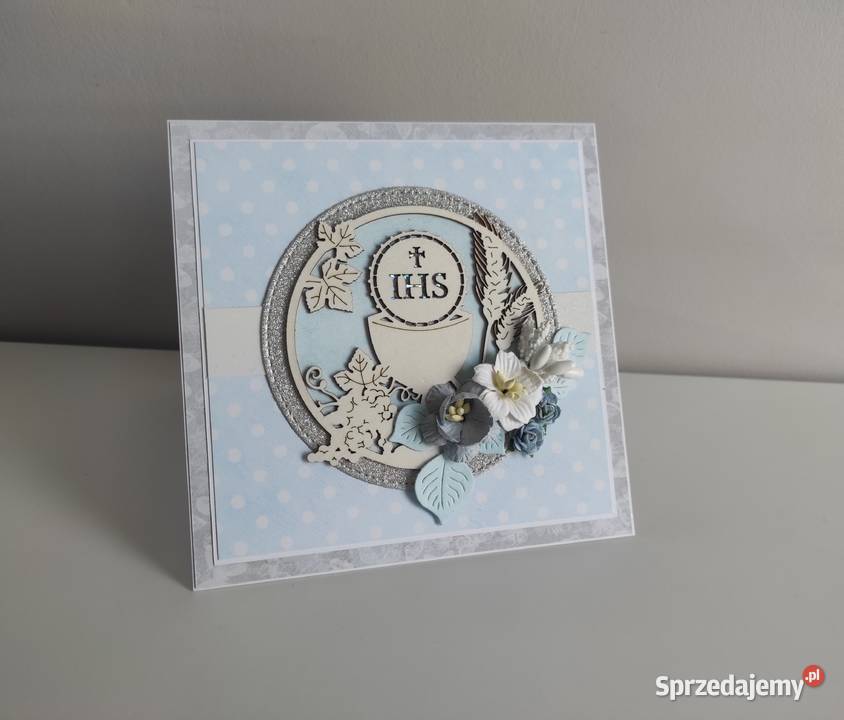 Kartka ręcznie robiona na Komunię Świętą z łódzkie Łódź