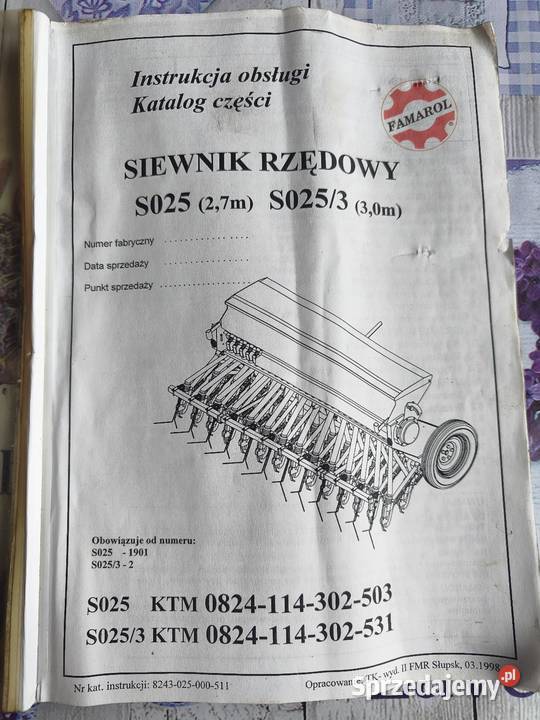 Siewnik do zboża Famarol S025 27m