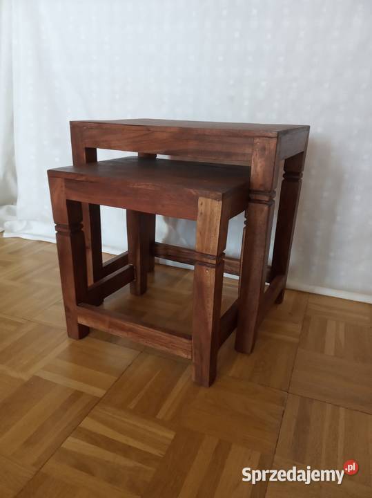 komplet stolików kawowych z drewna egzotycznego Stoliki kawowe i ławy Łęczyca