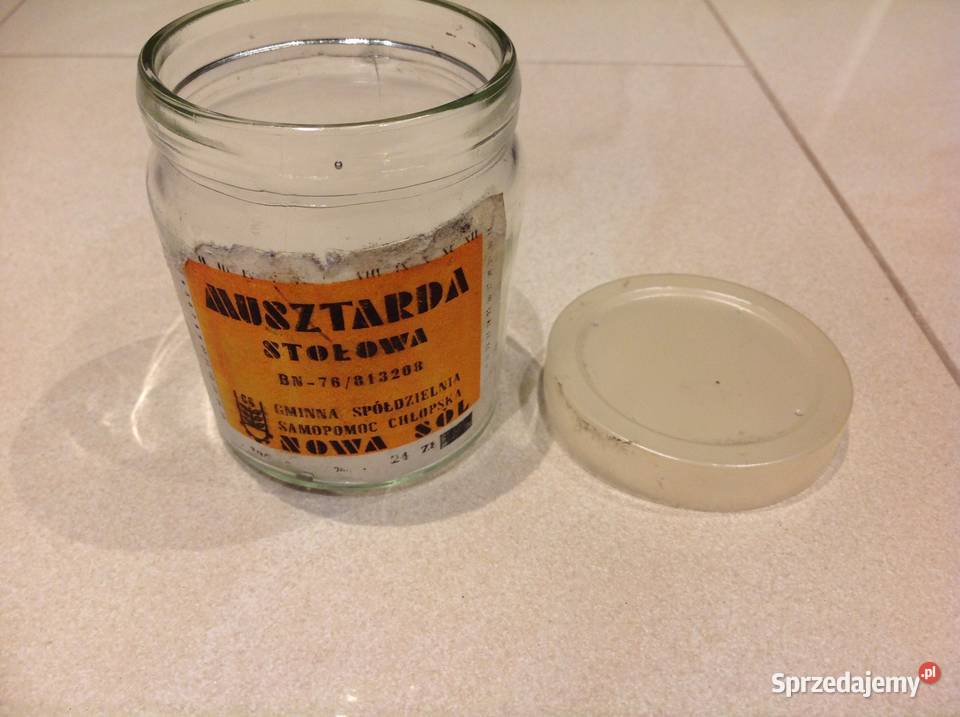 Stary Słoiczek z Etykietą Musztardzie Stołowej Nowa Sól