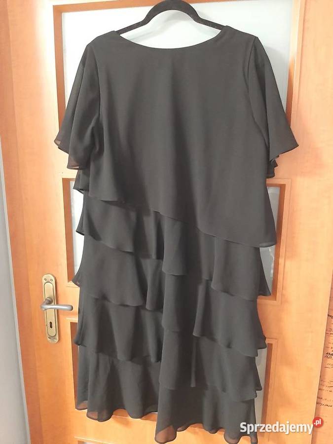Sukienka z falbankami czarna krótki wielkopolskie sprzedam