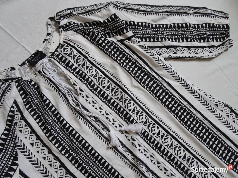 Sukienka biało czarna wiosna lato viscose 40 L Spódnice i sukienki