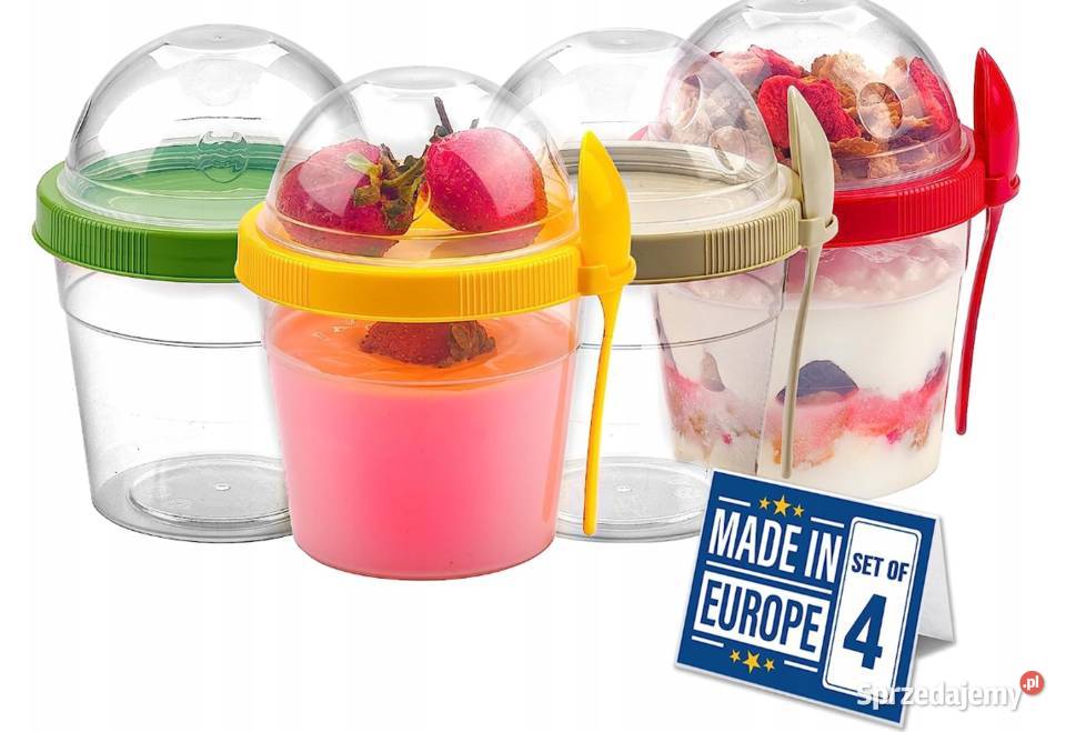 Kubki do Jogurtu Zestaw 4 Sztuk 500ml wielokolorowy Opole sprzedam
