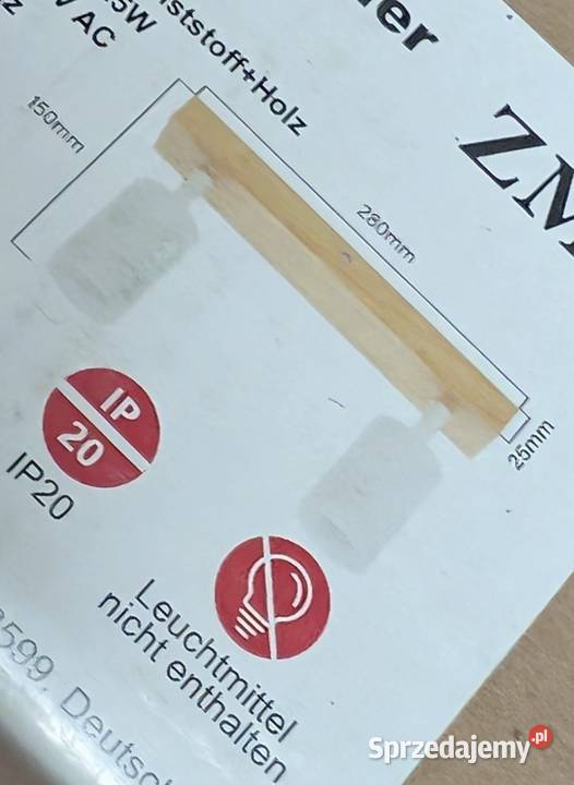 ZMH reflektor sufitowy 2 punktowy drewno GU10 Lampy wiszące Gliwice
