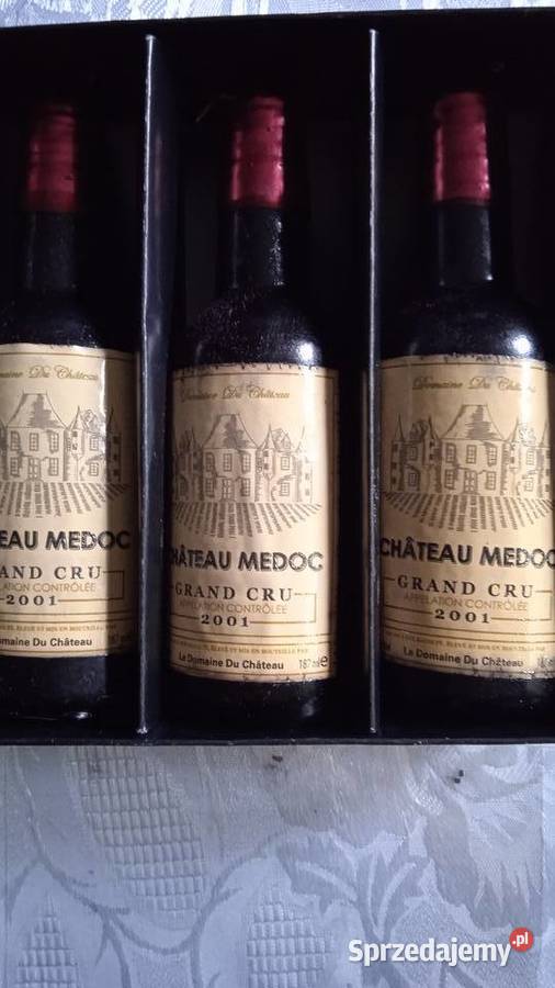 ZESTAW ŚWIEC W FORMIE BUTELEK WINA CHATEAU MEDOC Piła