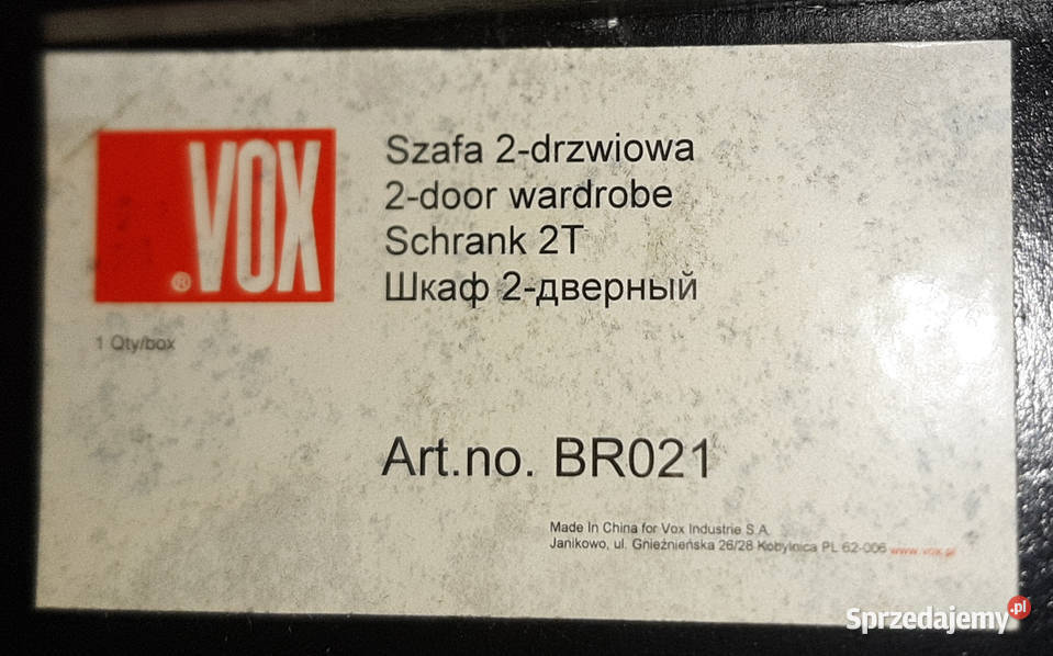 Szafa firmy VOX seria KAMASUTRA 53cm sprzedam