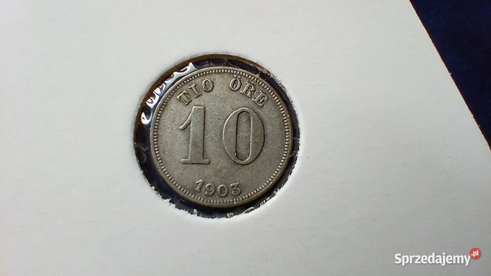 Stare monety 10 ore 1903 Szwecja srebro Lesko