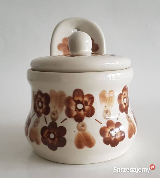 Pojemnik porcelanowy porcelana PRL dekor wielokolorowy Legnica