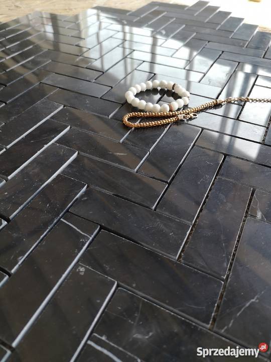 Mozaika Jodełka Nero Marquina poler 25x75 Ostroszowice sprzedam