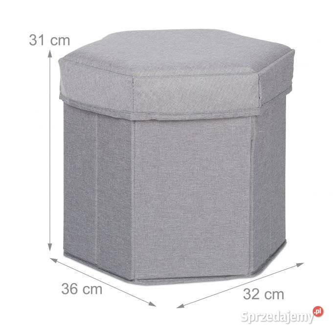 Pufa składana jasno szara Myszków