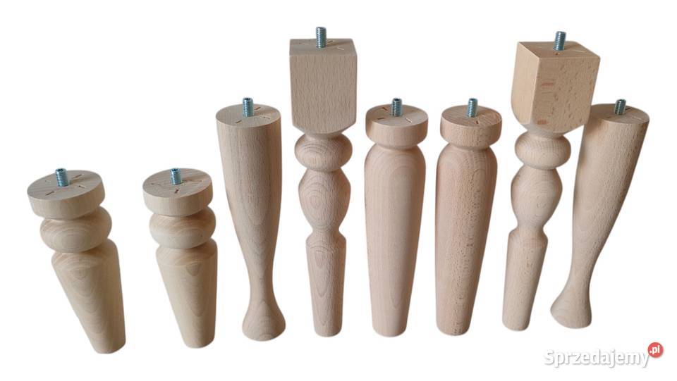 nóżki nogi toczone komoda buk bukowe Lubań