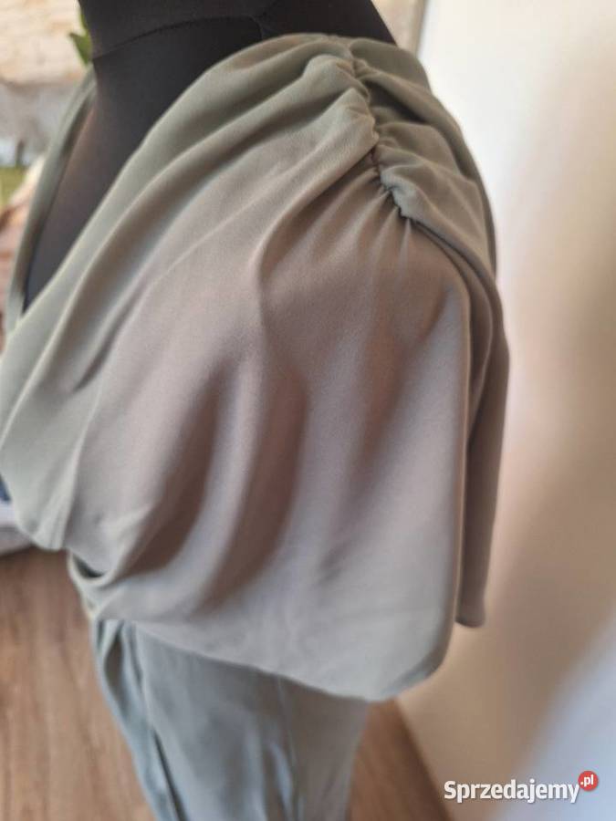 Piękna szałwiowa maxi długa sukienka elegancka małopolskie Kraków