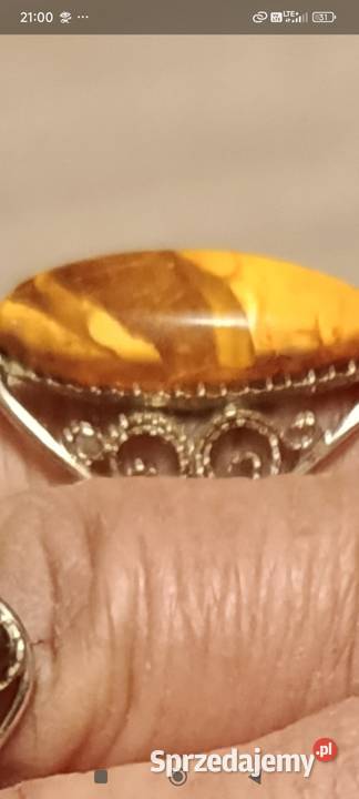 Filigranowe metalowe pierścionki PRL 1 sztuka Choszczno