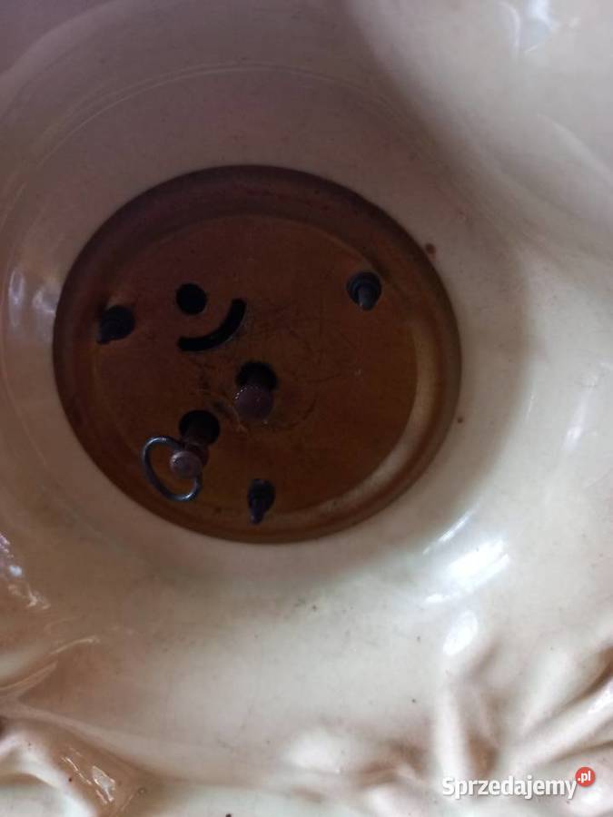 Zegar mechaniczny z końmi ceramiczny beżowy Jasło sprzedam