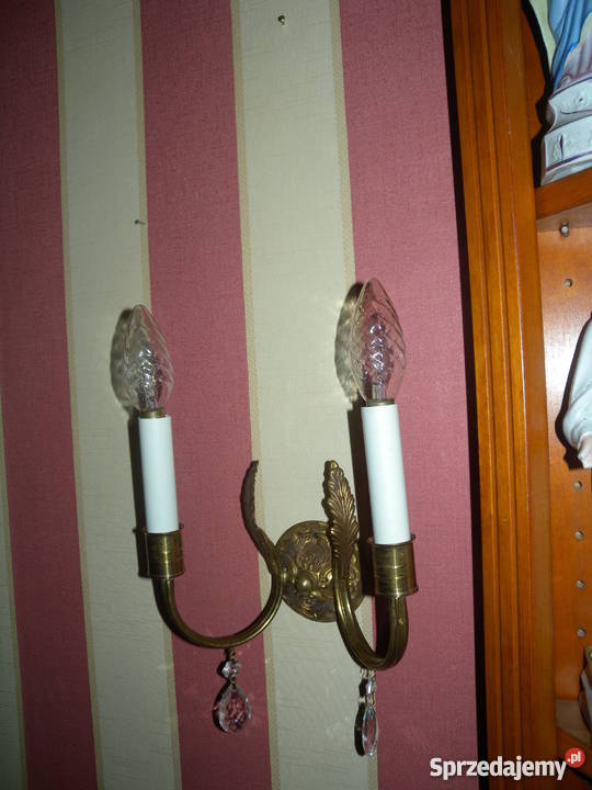 Kinkiet mosiężny podwójny Antyki Katowice