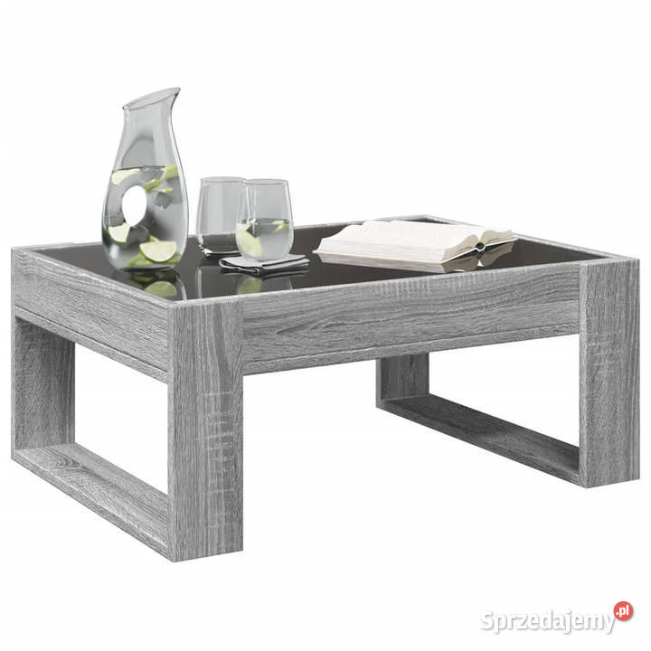 Stolik kawowy z LED Infinity szary dąb sonoma