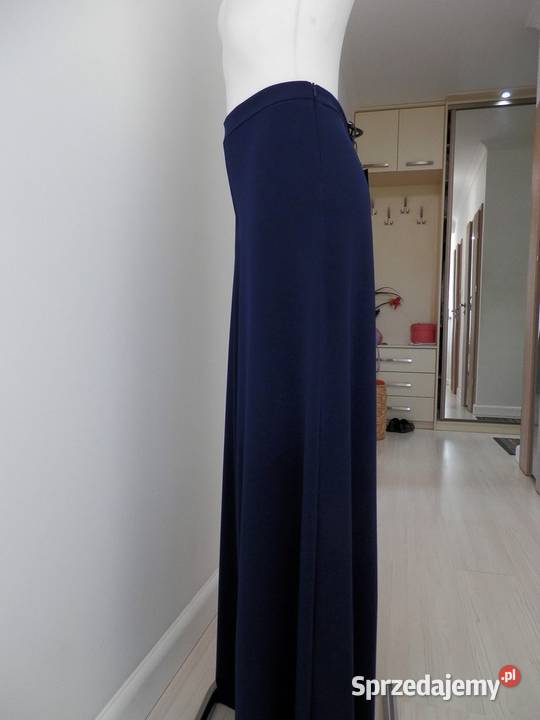 Spodnie Zara Nogawki Szerokie Granatowe Wysoki Zara Łomża