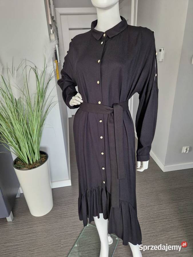 Czarna sukienka szmizjerka Nowogard