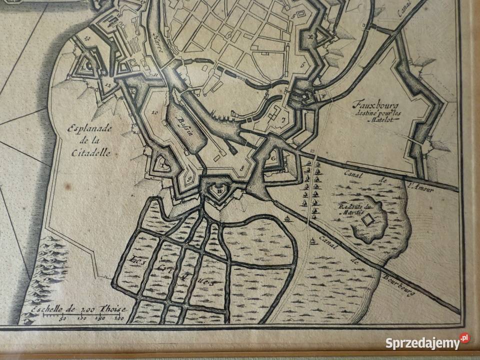 Mapa Antyczny Miedzioryt XVII Wiek Oryginalna Czerwionka-Leszczyny sprzedam