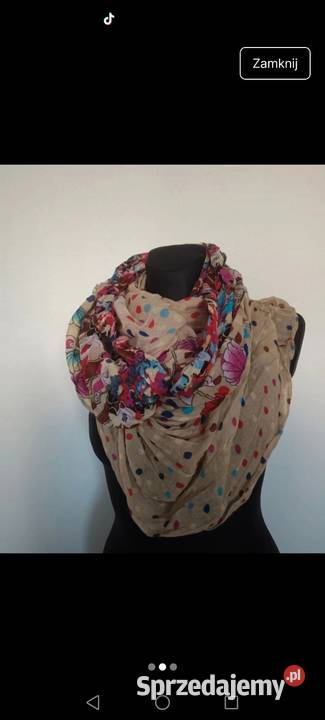 Komin wielokolorowy wiskoza różowy Krosno