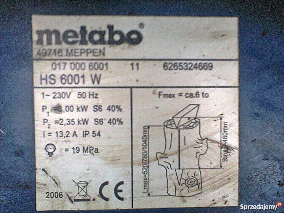 Łuparka do drewna METABO H5601W śląskie