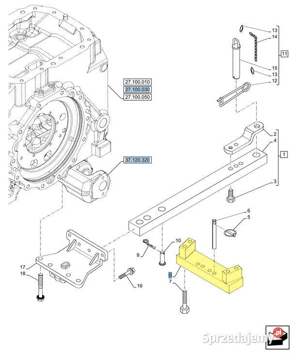 Wspornik belki zaczepowej tylnej Case Holland podlaskie sprzedam