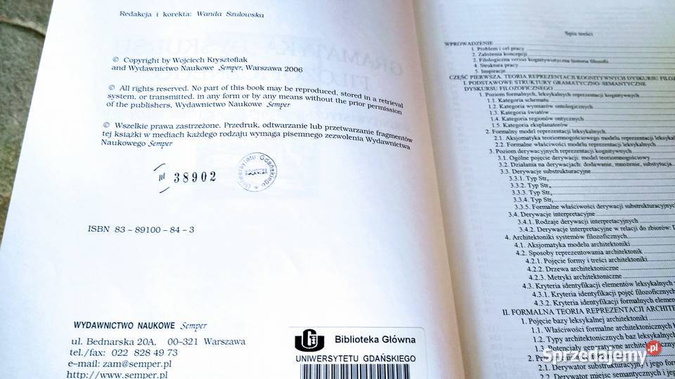 Gramatyka dyskursu filozoficznego miękka Gdańsk