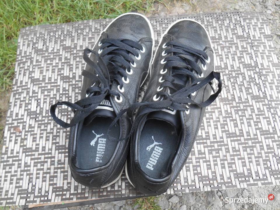 Męskie skórzane Buty 405 PUMA czarne 265 Dębica