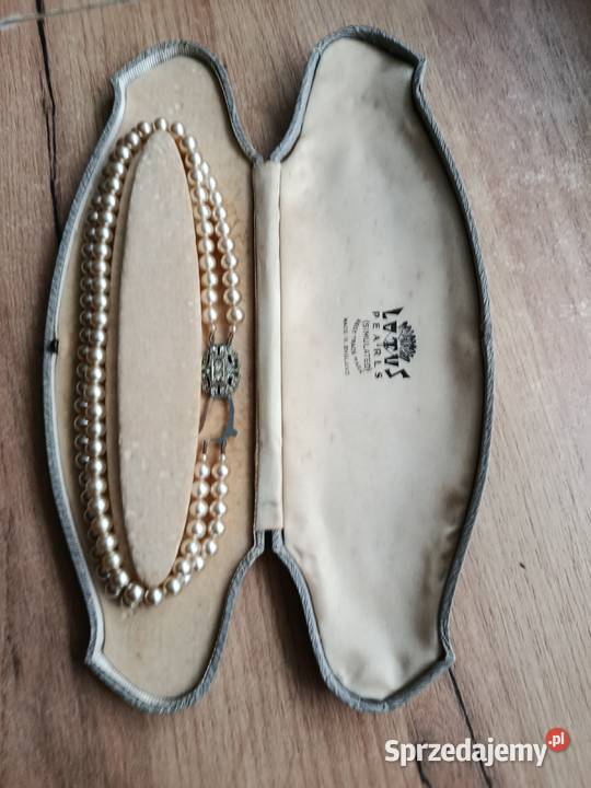 Stara kolia Lotus w etui perły vintage lata 5060 sprzedam