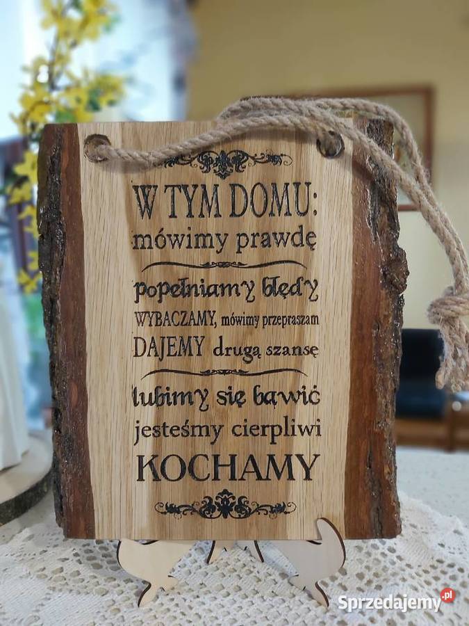 Deseczki ozdobione przywieszka na linie z juty Dobrzechów sprzedam