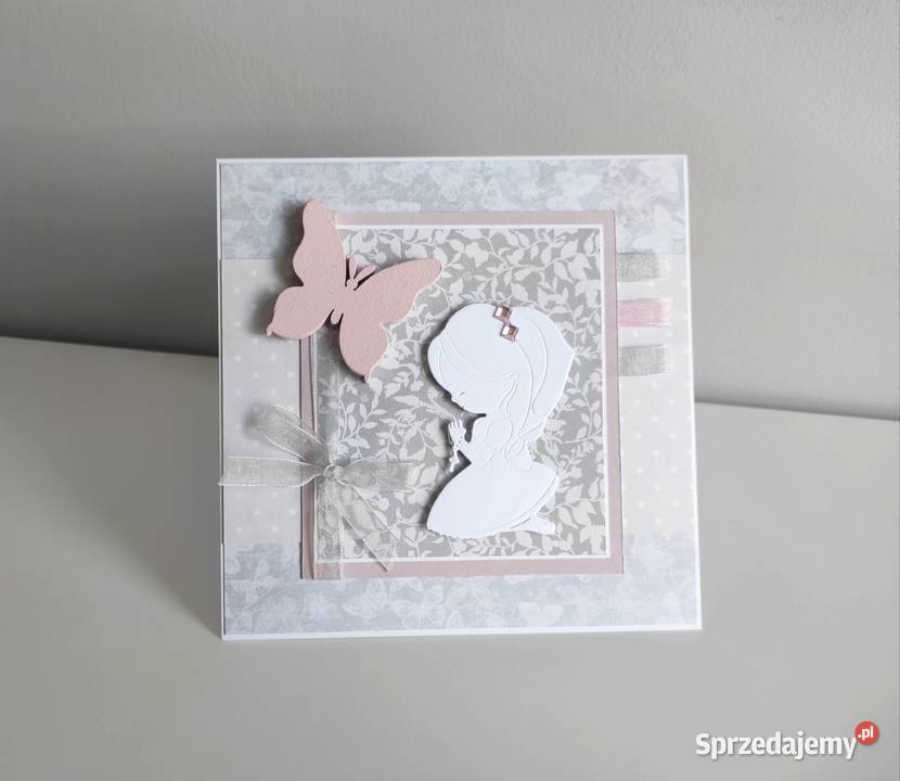 Kartka ręcznie robiona Komunia Święta handmade 5 Antyki, Sztuka, Kolekcje Łódź