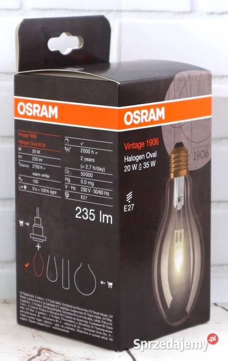 Żarówka dekoracyjna Osram VINTAGE 1906 20W OVAL