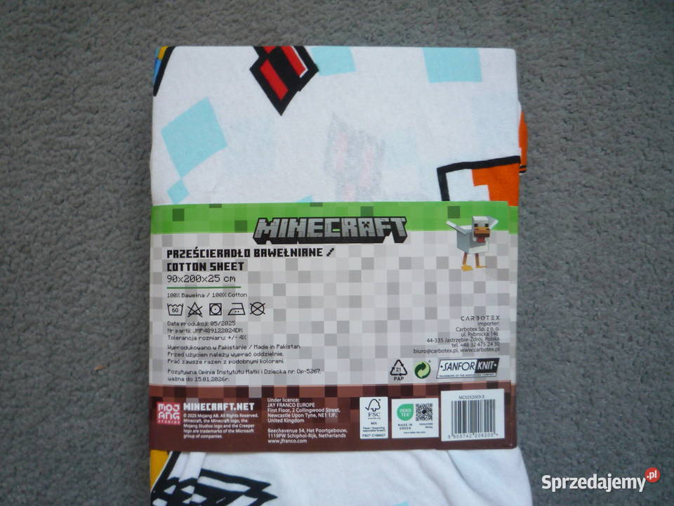 Minecratf Prześcieradło bawełniane jersey z Szczecin