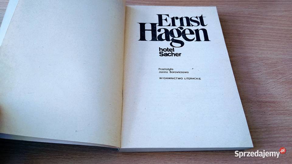Hotel Sacher Ernst Hagen przeł Janina Proza i poezja pomorskie Gdańsk