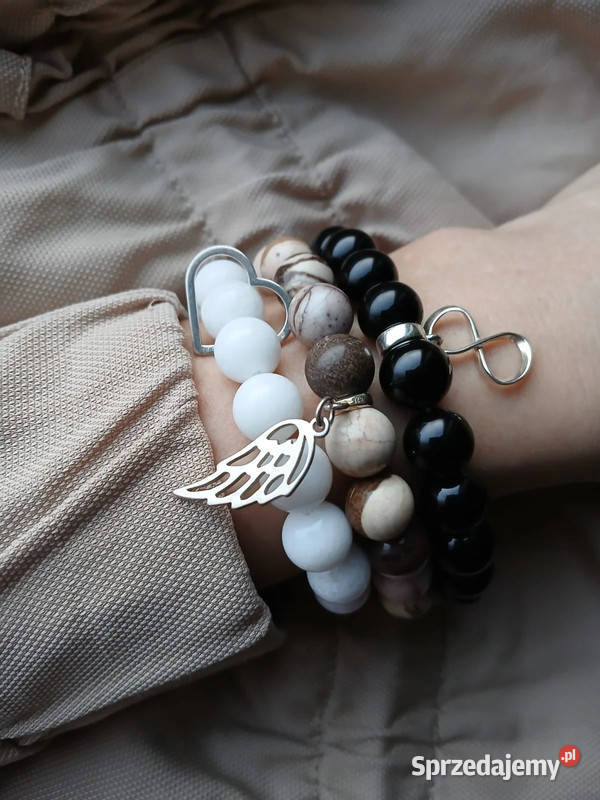 Bransoletki damskie Ągat białyJaspis Kielce