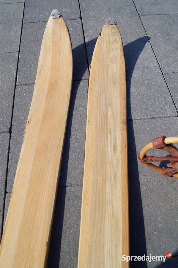 Stare narty drewniane 130 z kijkami Pozostałe Pruchnik