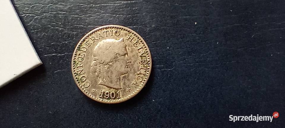 Stare monety 5 rappen 1901 Szwajcaria Kolekcje Lesko