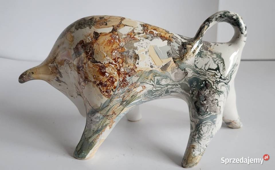 BYK Znak zodiaku Figurka Byczek ceramiczny Rękodzieło pomorskie Sierakowice
