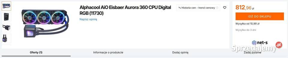 NOWE Alphacool Eisbaer Aurora 360 RGB Chłodzenie