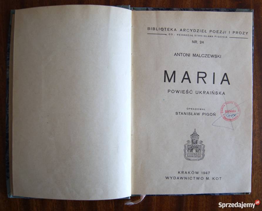 Antoni Malczewski Maria 1947 Rok wydania 1947 Parczew