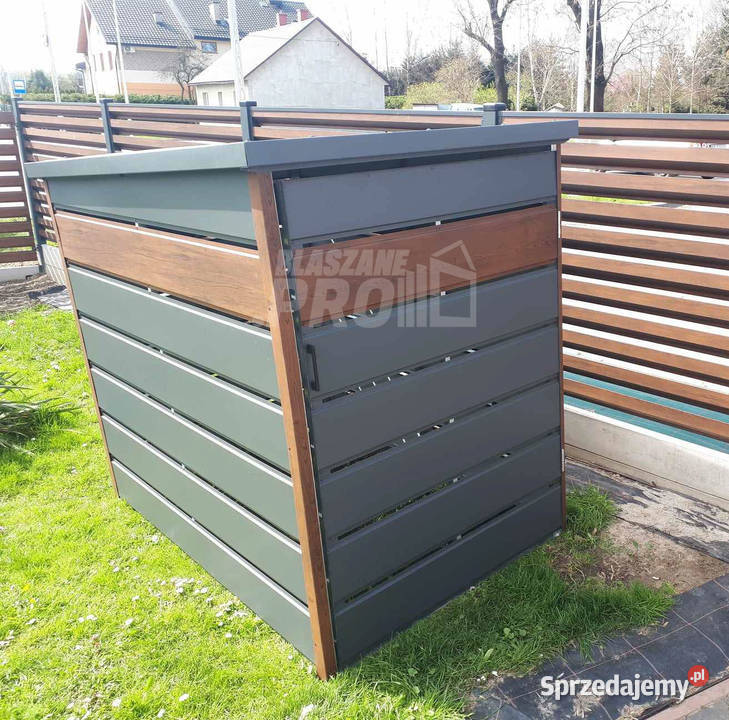 Wiata śmietnikowa spad tył 13x2m zielona drewno Koszalin
