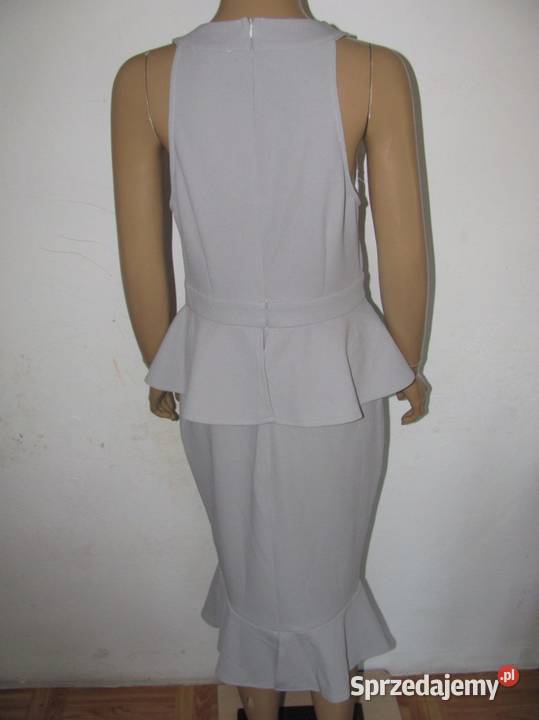 sukienka szara PINK BOUTIQUE 12 L 40 rykbka Moda i Styl