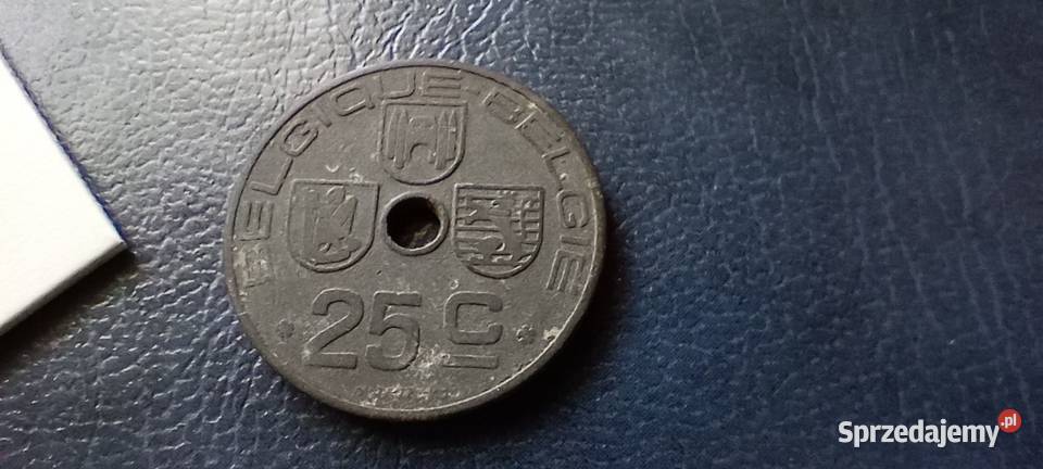 Stare monety 25 cent 1942 Belgia Numizmatyka