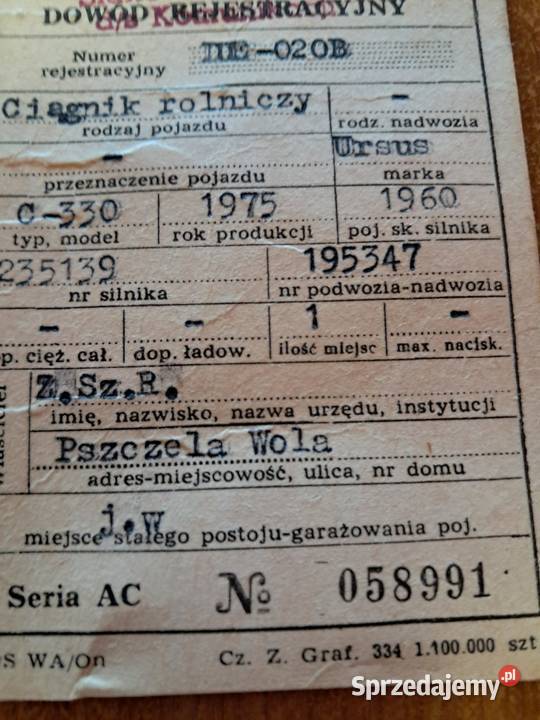 Ciągnik c 330 ze Szkoły Rolniczej Wiśniowa