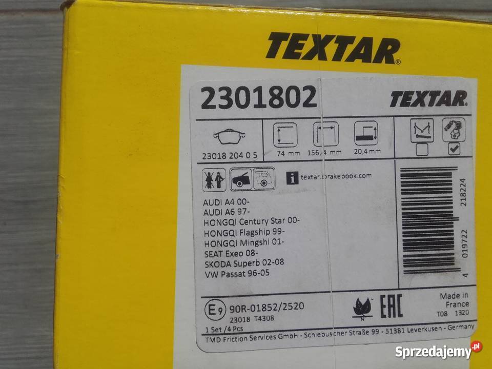 TEXTAR Klocki hamulcowe przód Audi A4 Ksawerów