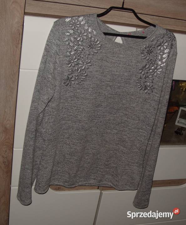 TXM Melanżowa Bluzka sweterek ML szary/srebrny Bluzki i koszule Rawicz