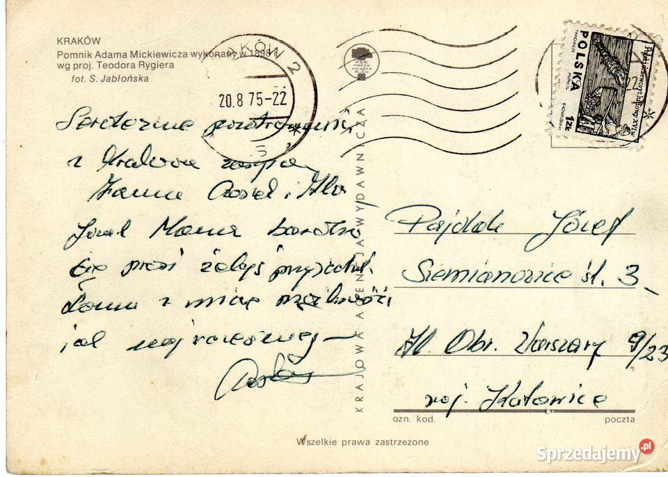 KRAKÓW POMNIK ADAMA MICKIEWICZA Krynki