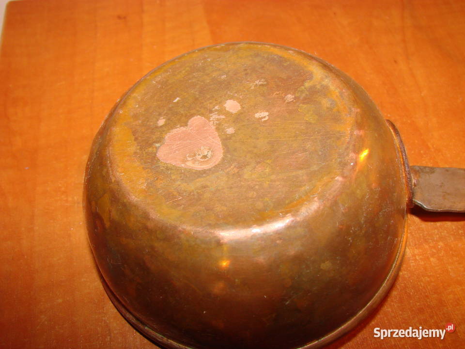 stary miedziany rondelek pomorskie Pruszcz Gdański