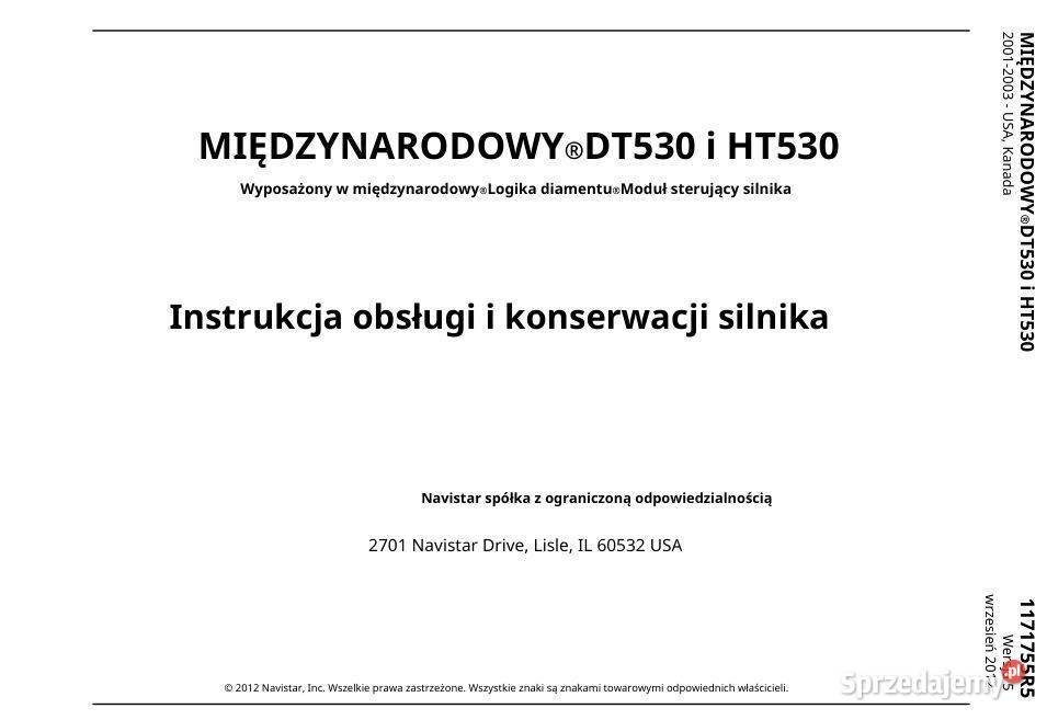 International Navistar DT530 HT530 instrukcja Kielce sprzedam