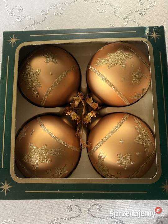 Bombki Szklane Choinkowe Złote z Gwiazdkami 80mm inny kolor Czerwionka-Leszczyny